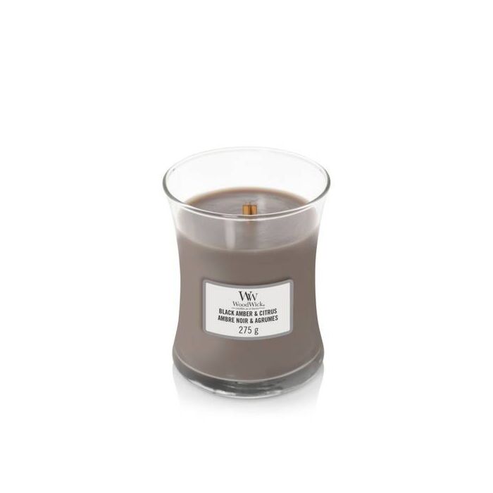 Woodwick Medium Jar - Black Amber & Citrus